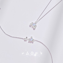 BaObAo原创设计s925银极光水晶南瓜车项链女小众精致高级感锁骨链
