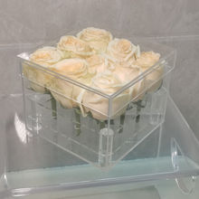 亚克力包装盒花盒花架鲜花水晶包装礼盒透明玫瑰花插花盒收纳盒