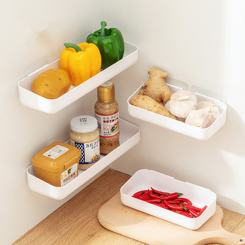 跨境新款葱姜蒜收纳筐厨房放生姜葱大蒜头壁挂置物盒框墙挂菜篮子