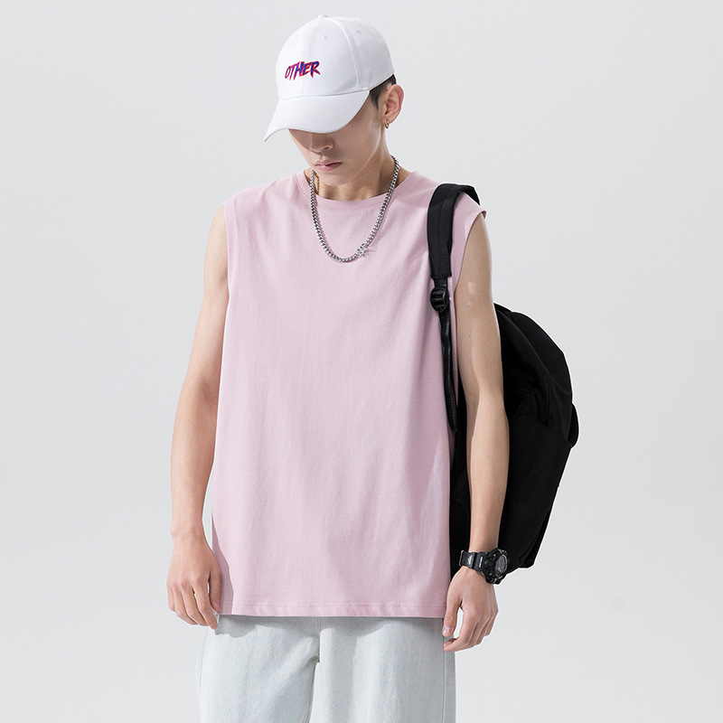 Men's Cotton Vest 2023 Summer New Japanese Fashion Brand Sleeveless T-shirt Loose Casual Base Base Top