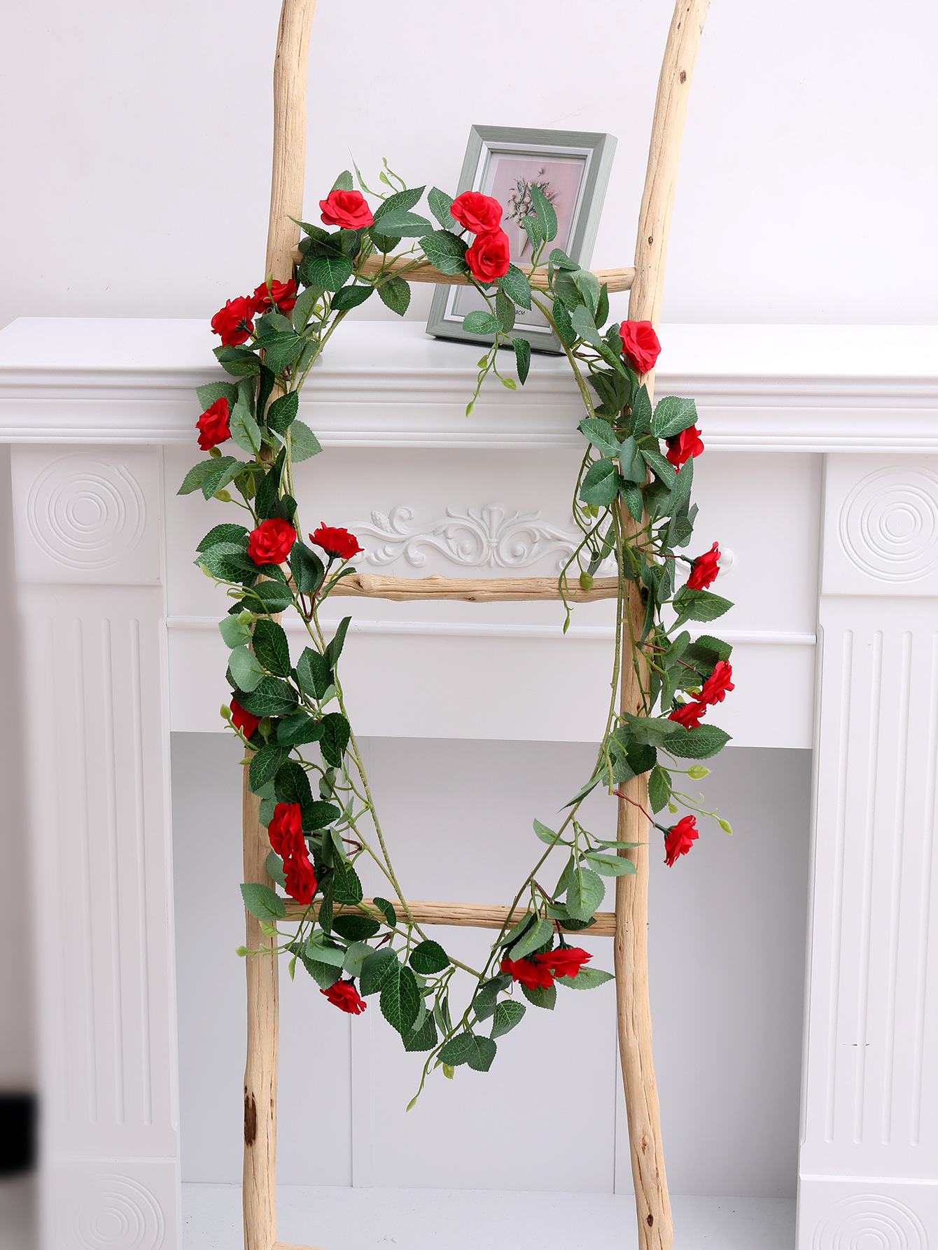 Artificial Wire Rose Vine Plastic Flowers Wedding Creative Decoration Open Pipe Pipe Living Room Wall Hanging Silk Flower Vine