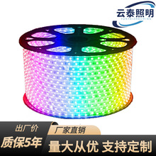 高压LED灯带220V5050灯条60灯RGB5050卧室客厅展厅柜台灯带