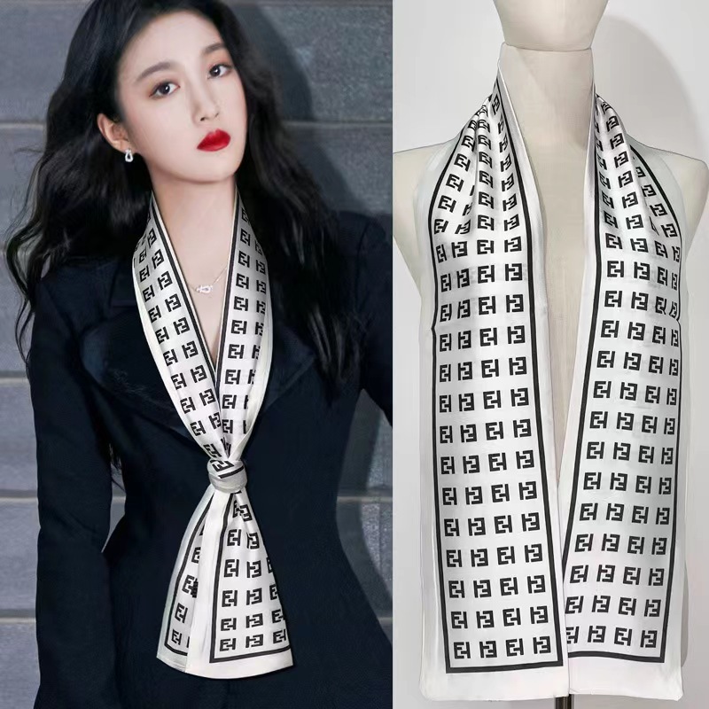 丝巾小长条女高级感围巾薄春季百搭西装细窄护颈领巾2025新款围脖