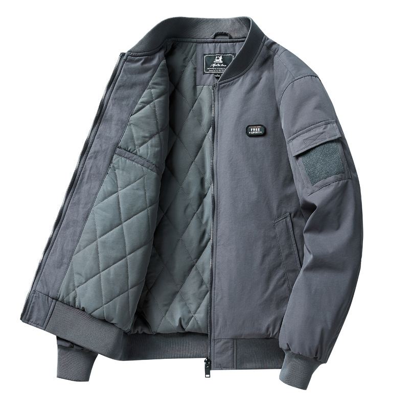 新款男士休闲夹克棉服防风多袋宽松大码男装棉衣外套-阿里巴巴