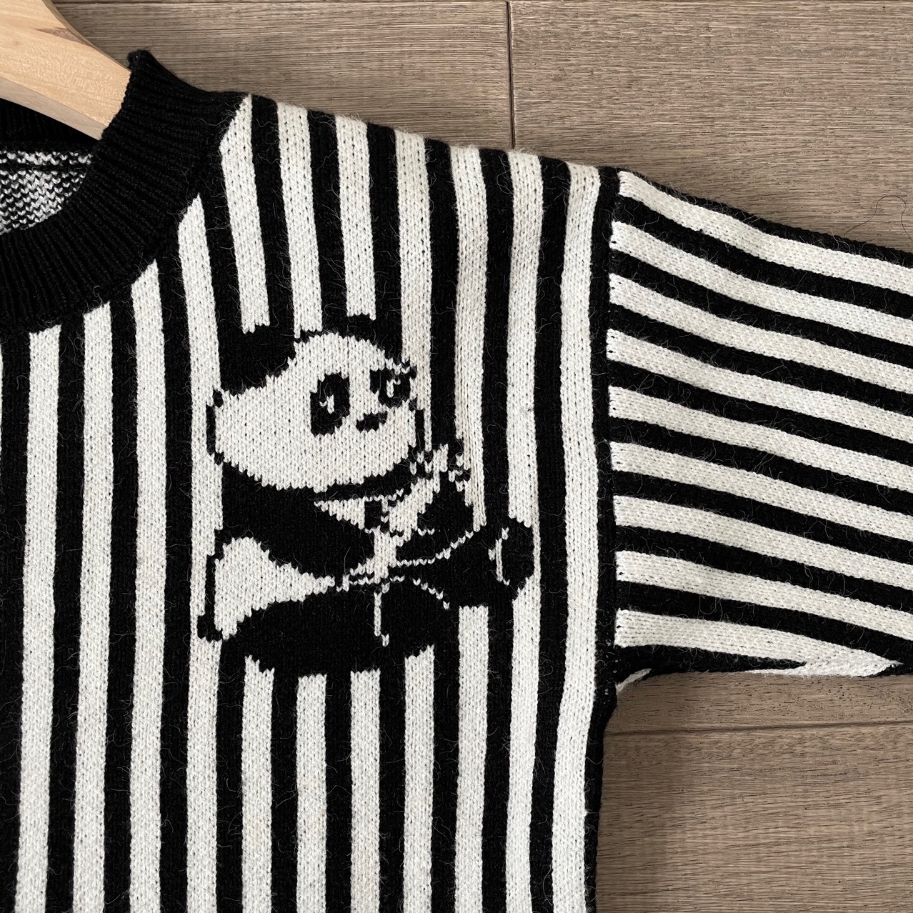 男童毛衣2021秋冬儿童熊猫毛衣宝宝可爱套头针织衫条纹毛衣中小童