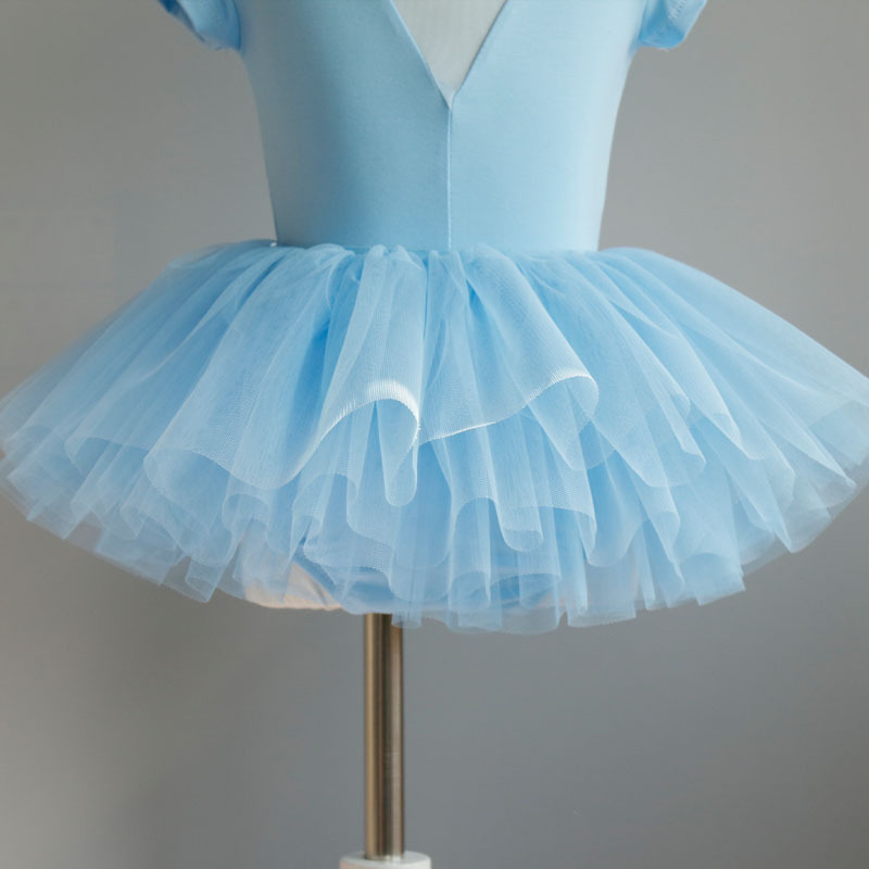 儿童舞蹈纱裙女童四层蓬蓬裙半身裙网纱裙女孩芭蕾裙白色跳舞裙子