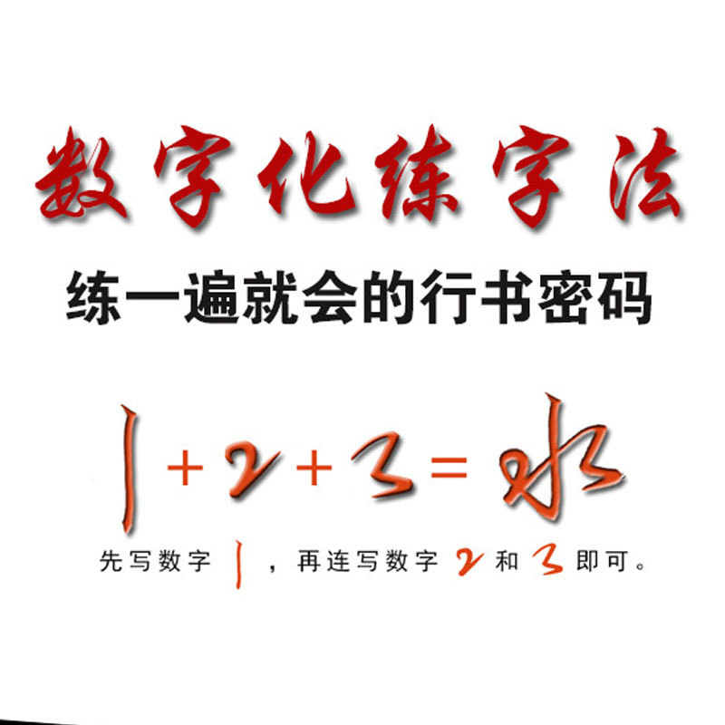 行书密码数字化练字法行书帖成人凹槽练字板硬笔行书青年练字
