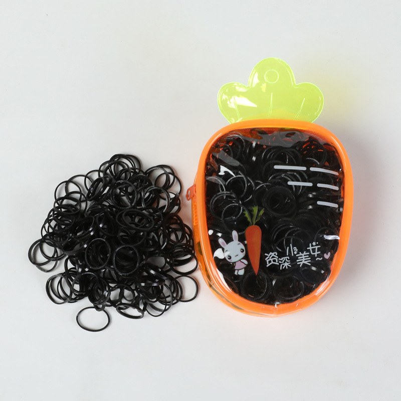 Disposable Rubber Band Rubber Band Female Hair Thickening Thick Hair Band Durable High Elastic Black Rubber Gasket Small Hair Tie