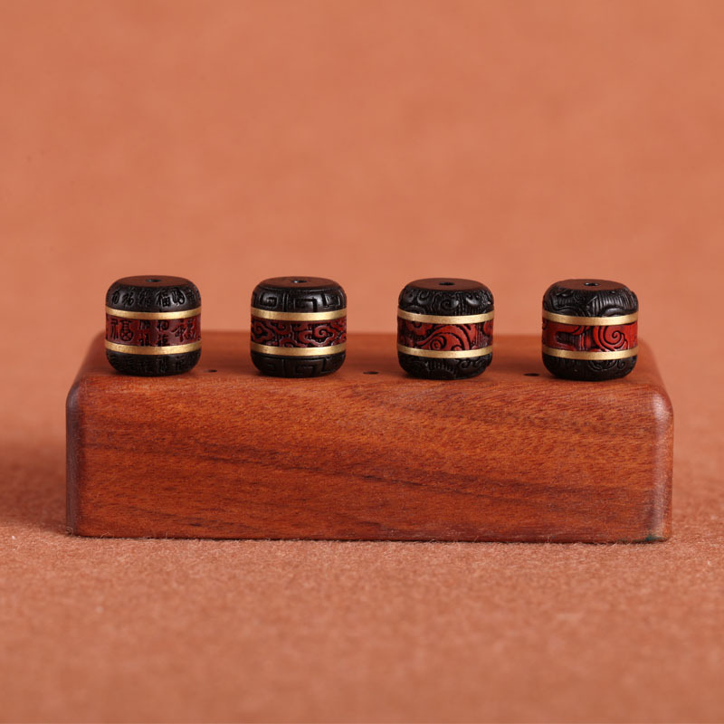 厂家批发黑檀木紫檀镶铜配件钥匙扣diy饰品配件工艺品礼品配饰