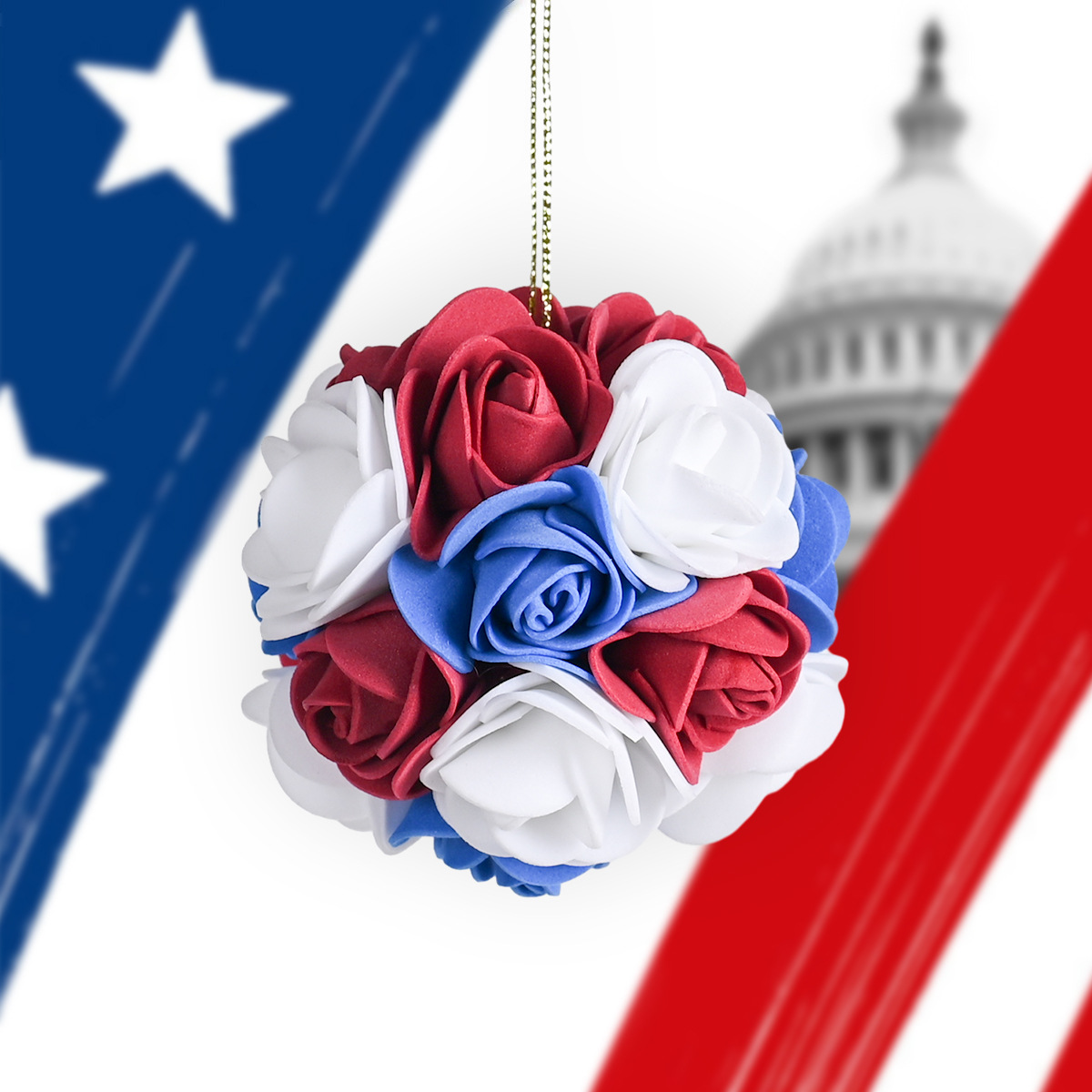 independence day floral ball american independence day holiday supplies garland pendant decorations foamflower artificial flower artware