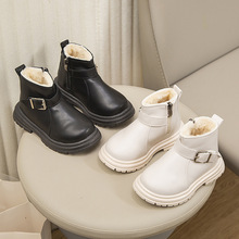 男童马丁靴2023年韩版秋季新款儿童加棉走秀短靴女童软底洋气棉靴