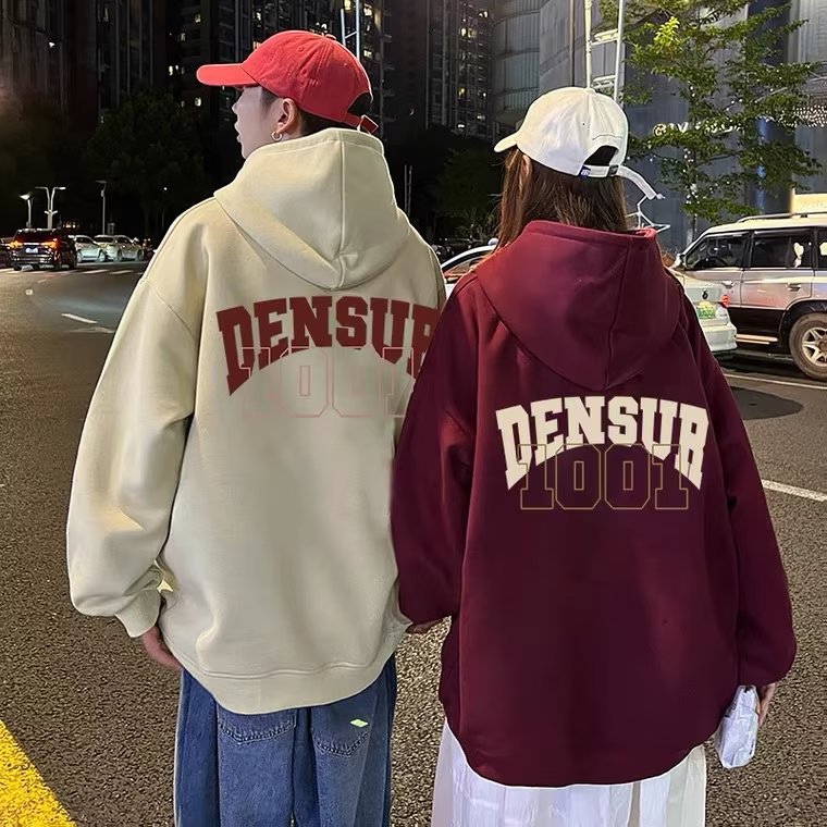 酒红色情侣装卫衣连帽加绒2023新款春秋款不一样ins超火roora外套