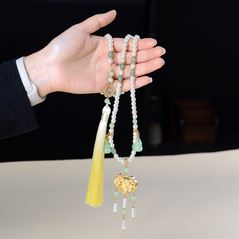 汉服软璎珞背云成人儿童项链流苏长命锁吊坠挂饰复古民族风金锁女