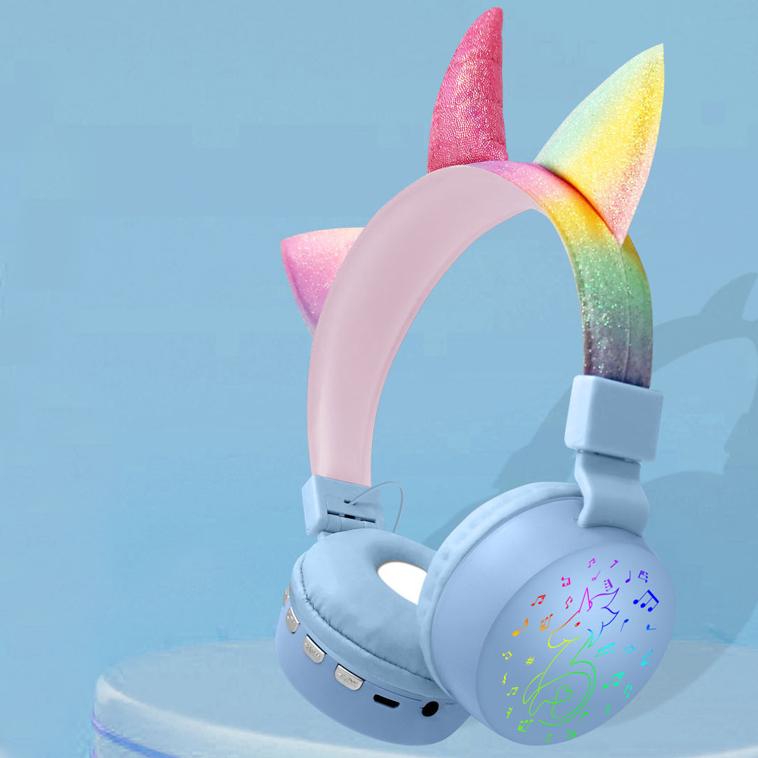 Cross-Border New Arrival BK-683 Cute Cat Ear Headset Call Function Wireless Bluetooth Headset Unicorn Gift