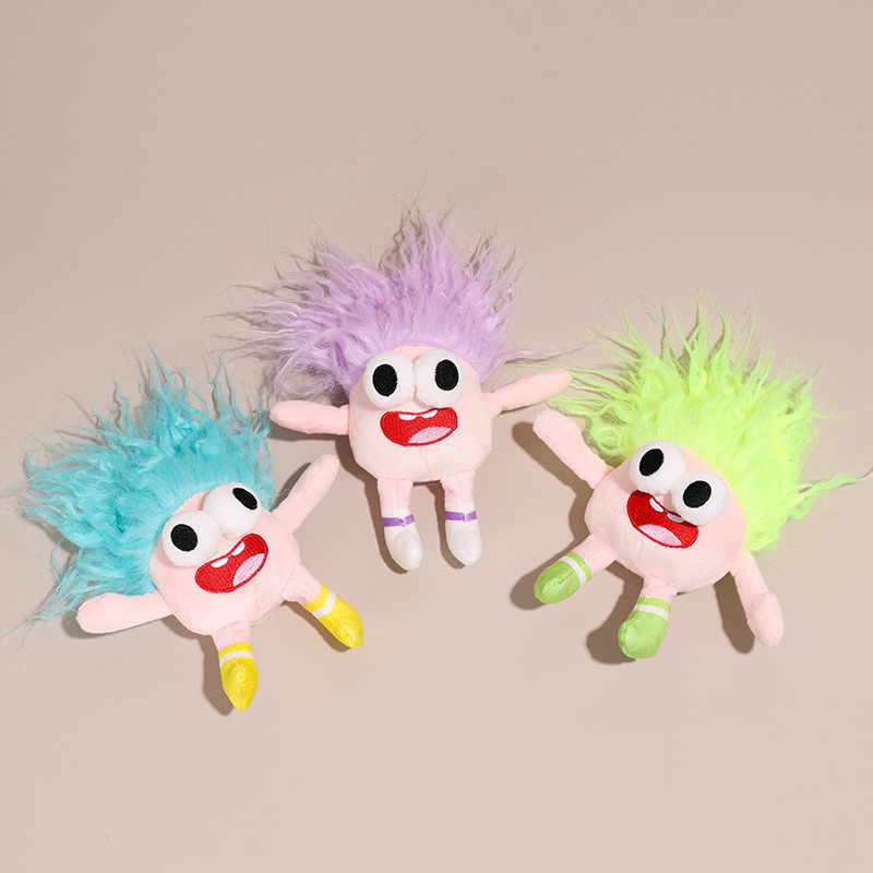 丑萌网红公仔丑娃娃突眼疯娃棉花娃娃毛绒玩具炸毛玩偶跨境热卖