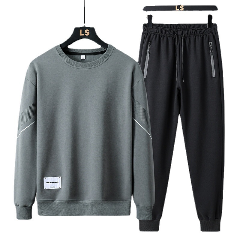 2023 New Autumn Men's Casual Sweatshirt Outfit round Neck Sweater Pants Menswear Fashion Brand Sportswear Two-Piece Set