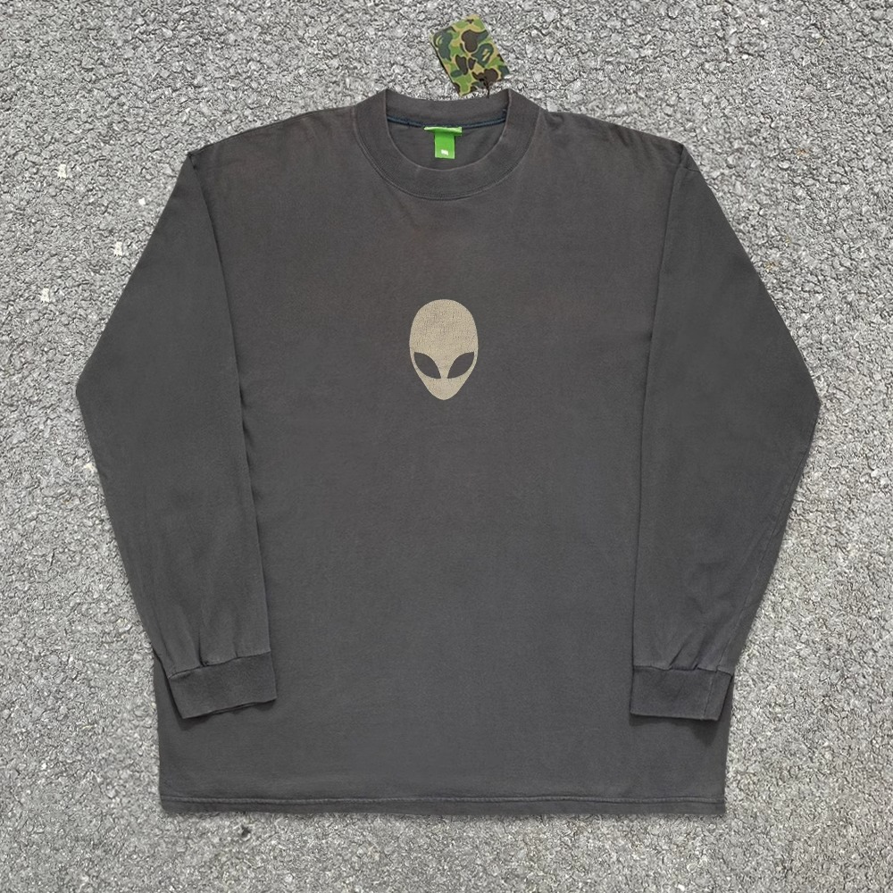 小众设计感美式复古外星人街头潮流长袖vintage男女宽松百搭t恤潮