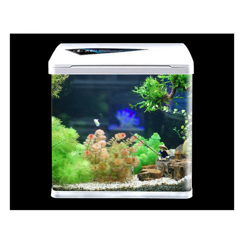生态鱼缸水族箱小型家用客厅桌面玻璃金鱼缸赖人白造景热带亚马逊