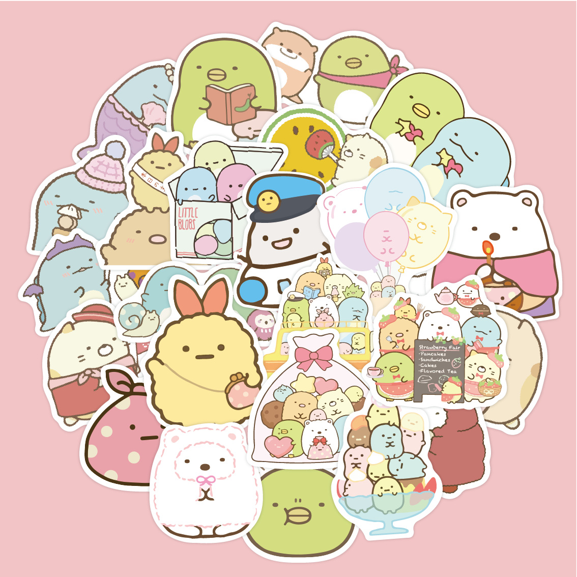 50张角落生物涂鸦贴纸行李箱卡通贴纸手机diy笔记本ipad防水贴画