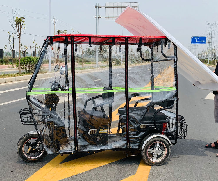 小型电动三轮车遮雨棚全闭封 雨车篷小巴士电瓶车遮阳 车棚子