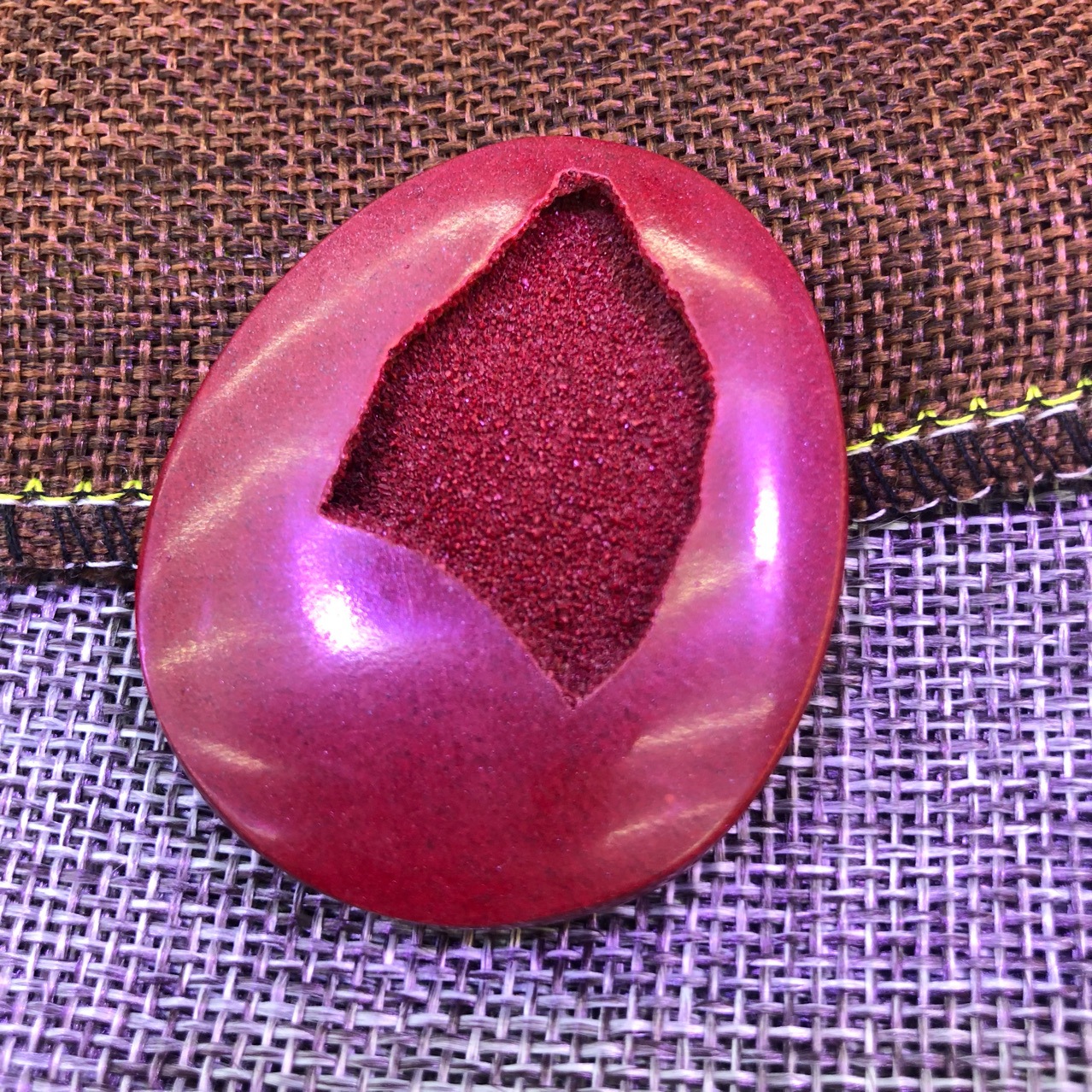 天然帝王紫金砂高含量百分之95朱砂吊坠聚宝盆项链男女安神