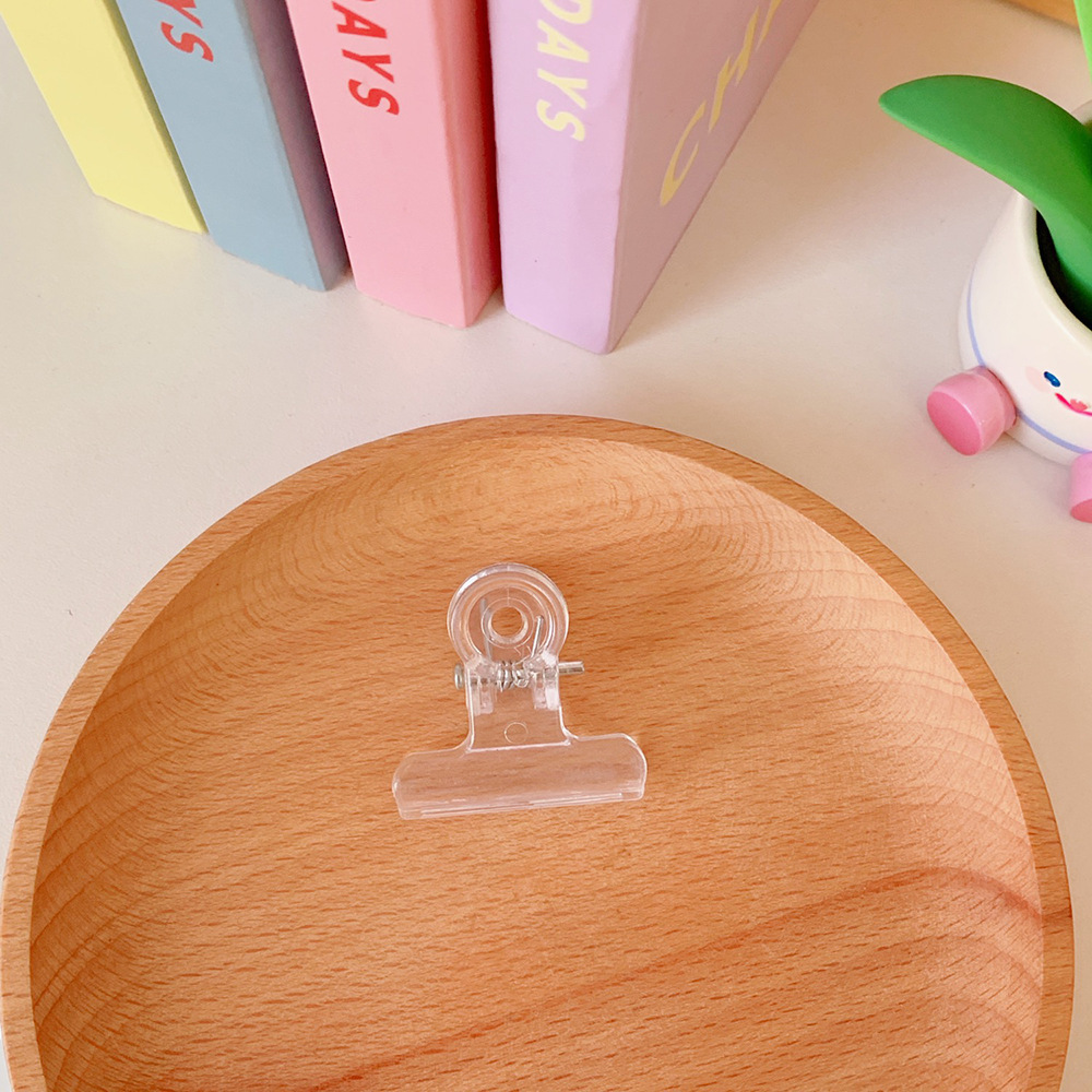 Korean Style Ins Style Transparent Folder Student Test Paper Clip Creative Plastic Clip Snack Seal Clip Binding Ticket Holder