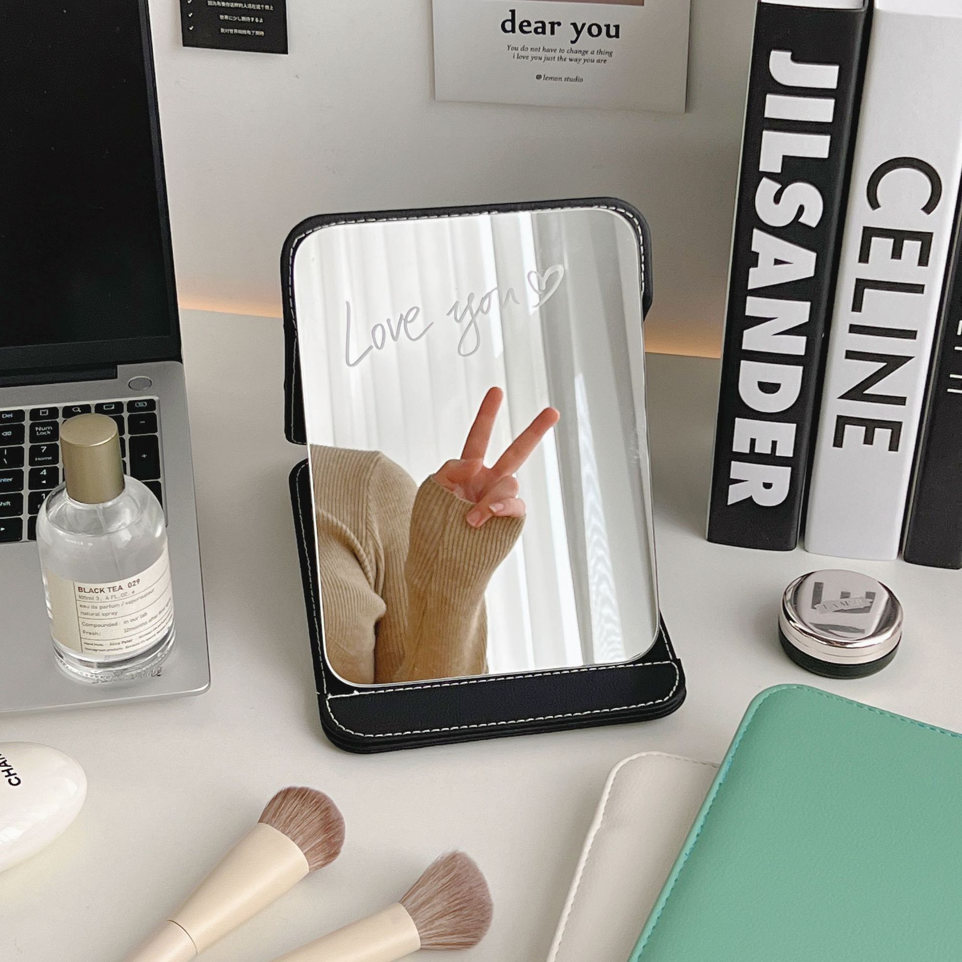 Ins Mirror Portable Make-up Mirror Household Desktop Dressing Mirror Portable Mirror Hd Folding Mirror Beauty Mirror