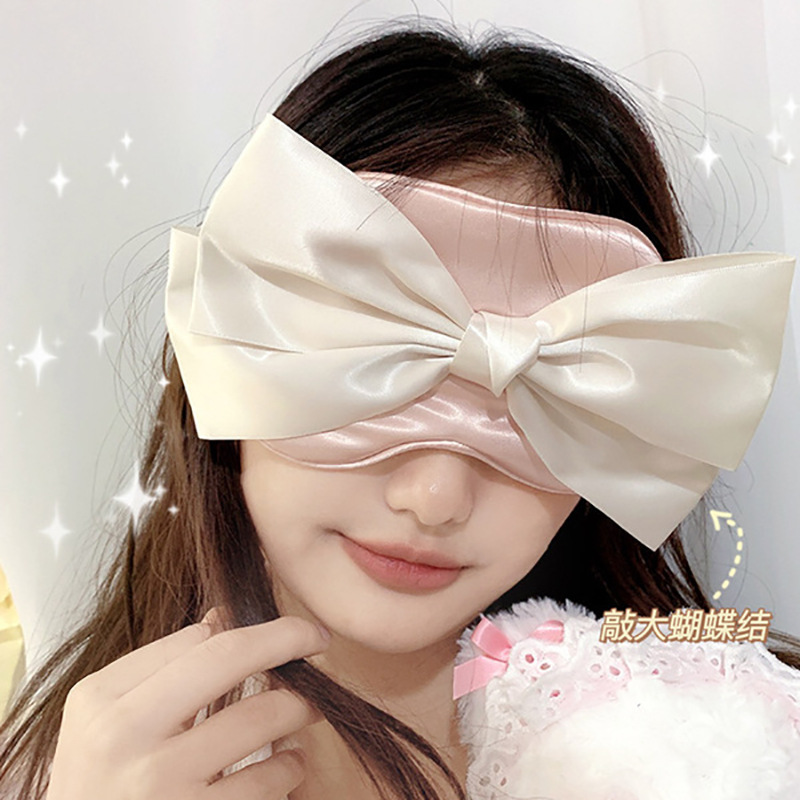 韩版蝴蝶结眼罩遮光睡眠专用女生眼睛冰敷缓解疲劳情调禁欲系睡觉