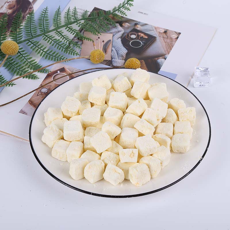 厂家批发冻干酸奶块固体果粒酸奶脆 燕麦片材料黄桃味酸奶块冻干