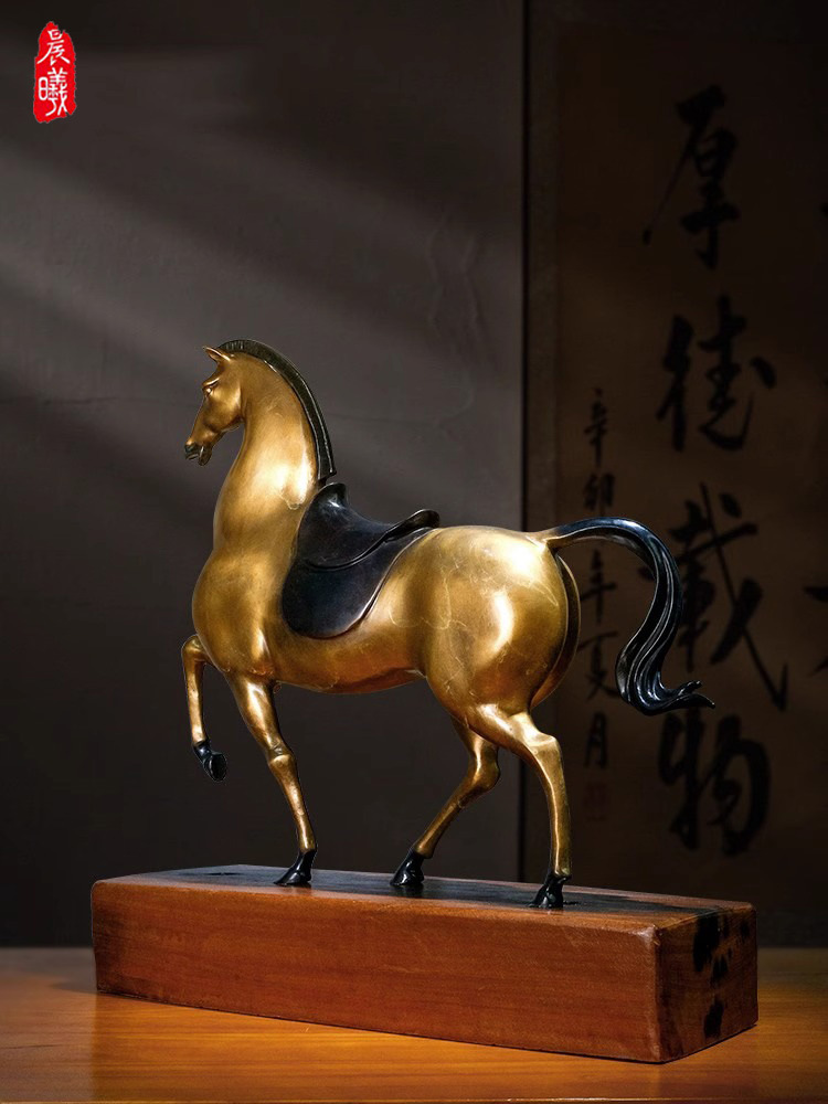 马当先招财铜马摆件纯黄铜马到成功一工艺品开业乔迁礼物-阿里巴巴