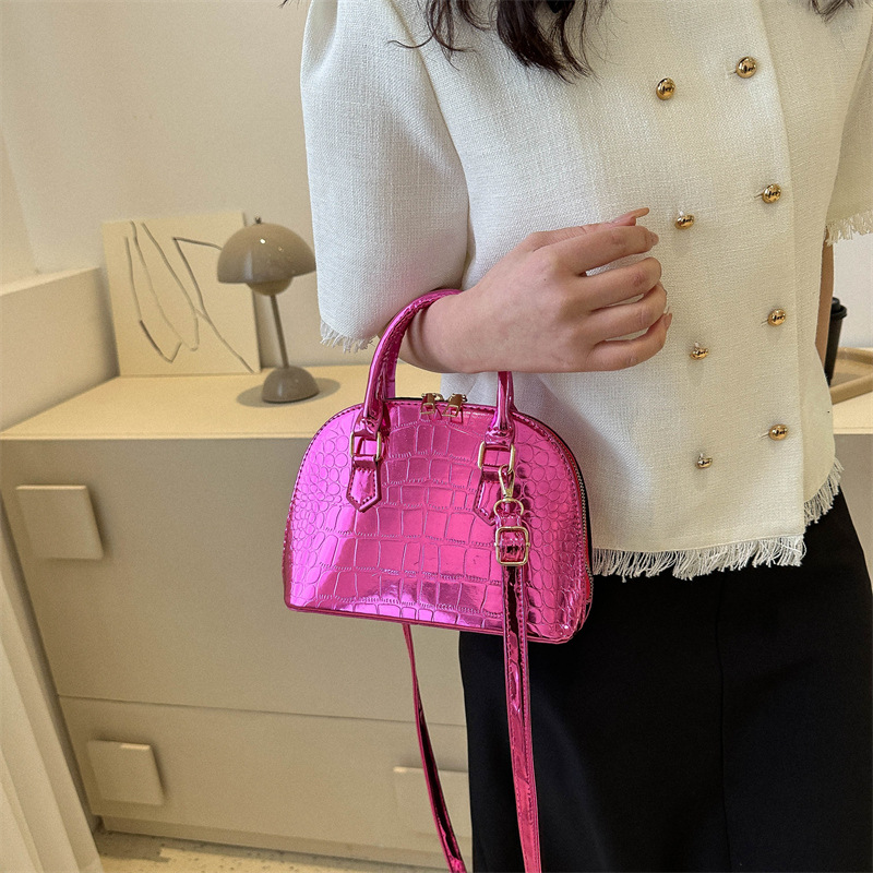 Spring Stylish Good Texture Patent Leather Stone Pattern Portable Shell Bag Women's Bag 2023 Popular All-Matching Shoulder Messenger Bag