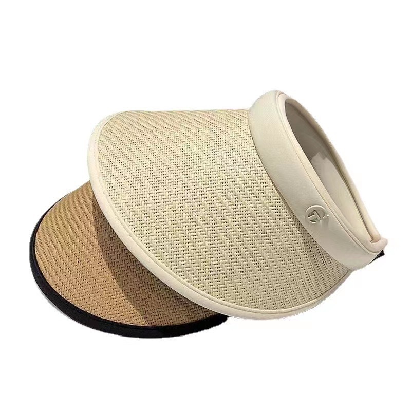 Uv Black Glue Empty Top Hat Female Summer Big Brim Sun Hat Ins Japanese Sweet Straw Outdoor Sun Protection Sun Hat
