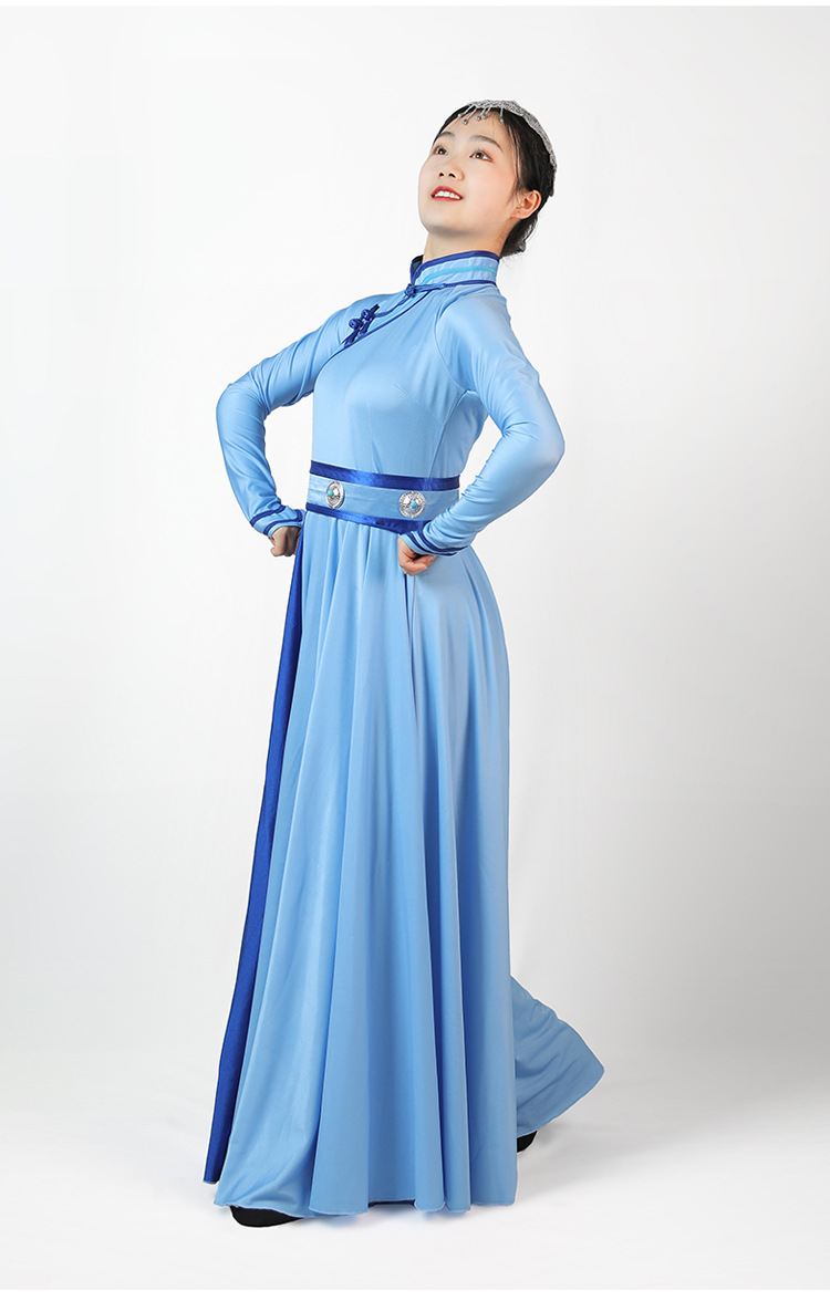 女族蒙古舞民族舞台表演服装蒙族舞女新式练功服饰蒙古舞蹈演出服