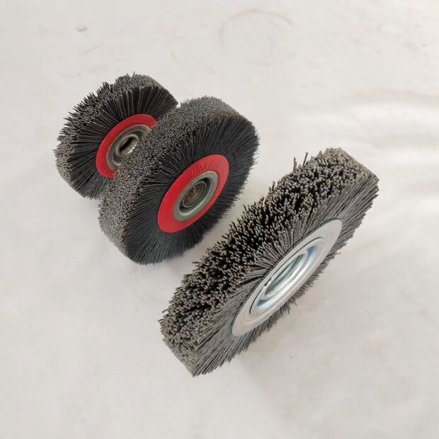 平型钢丝轮打磨除锈抛光轮100平行钢丝刷木工去毛刺不锈钢拉丝轮