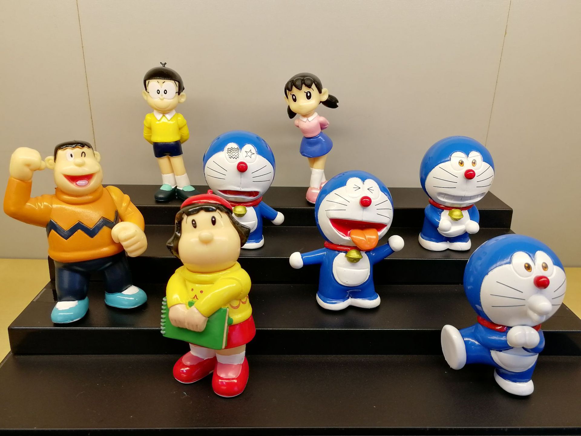 8款 胖虎 胖妹 大雄 静香 哆啦a梦 机器猫 手办模型-阿里巴巴
