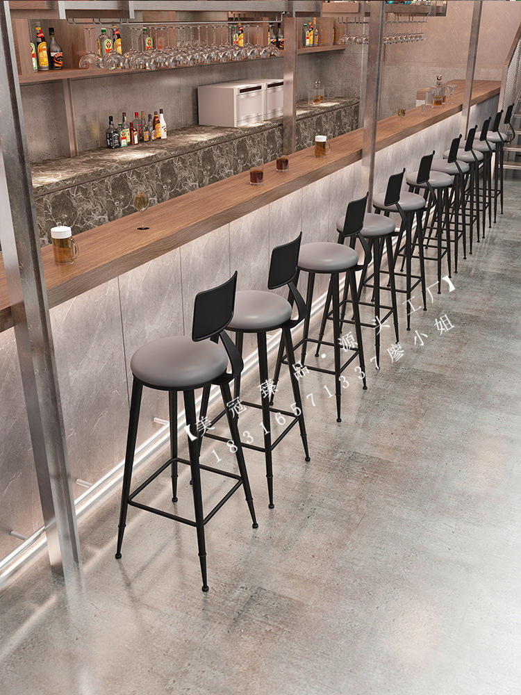 工业风铁艺商用吧台椅桌现代简约吧台高脚凳咖啡厅清吧酒吧桌椅