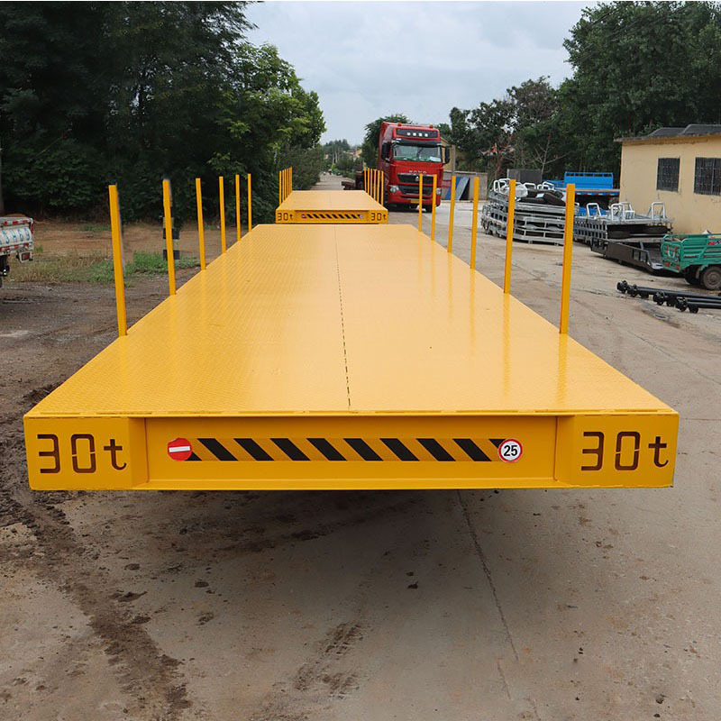 定制大吨位10吨20吨30吨平板四轮牵引式仓库物流搬运运输挂车拖车