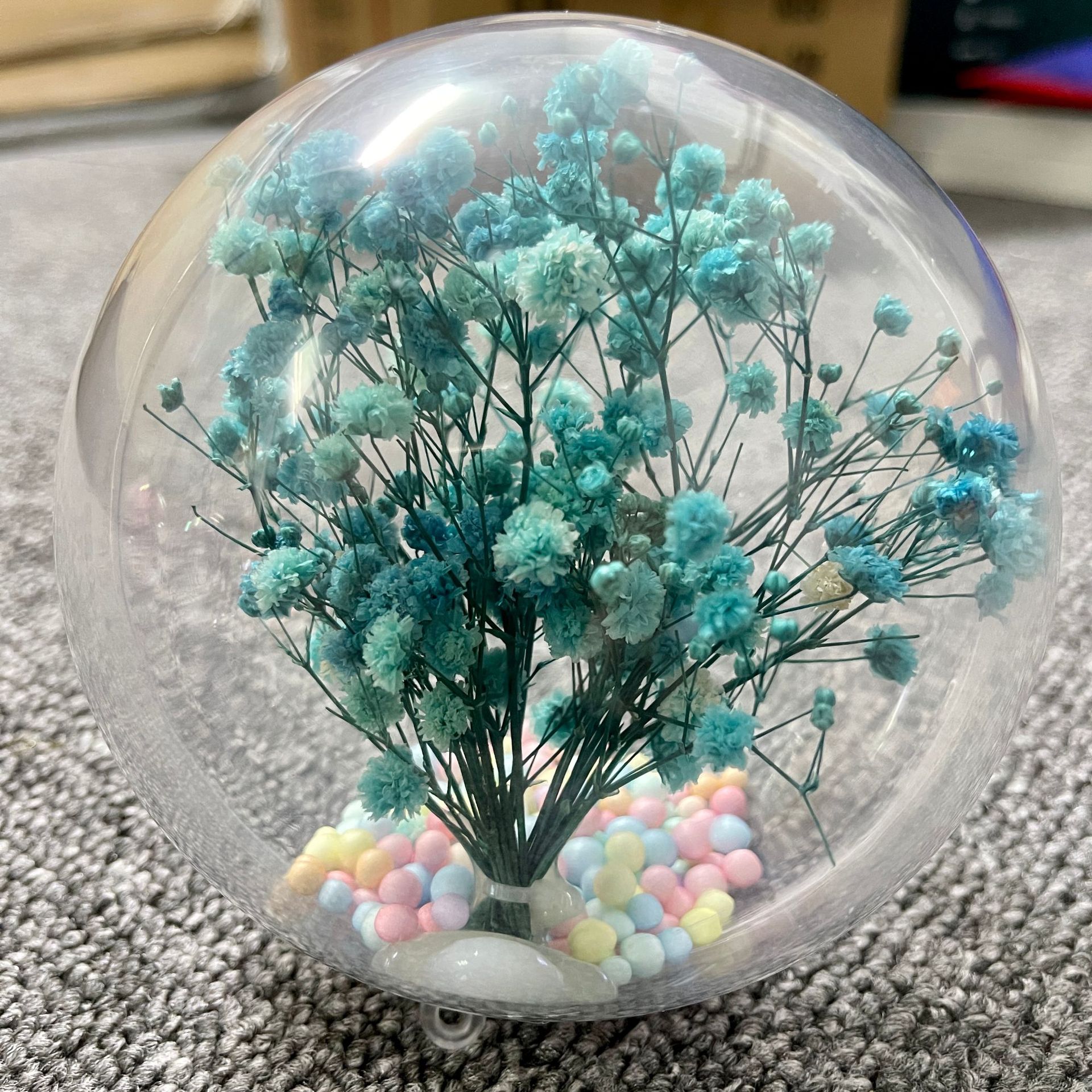 12cm高透明球塑料球空心球节日装饰创意亚克力球永生花吊球圣诞节