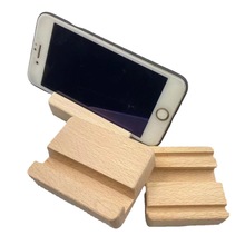 厂家直供创意实木手机底座支架木质桌面懒人手机底座可打印LOGO