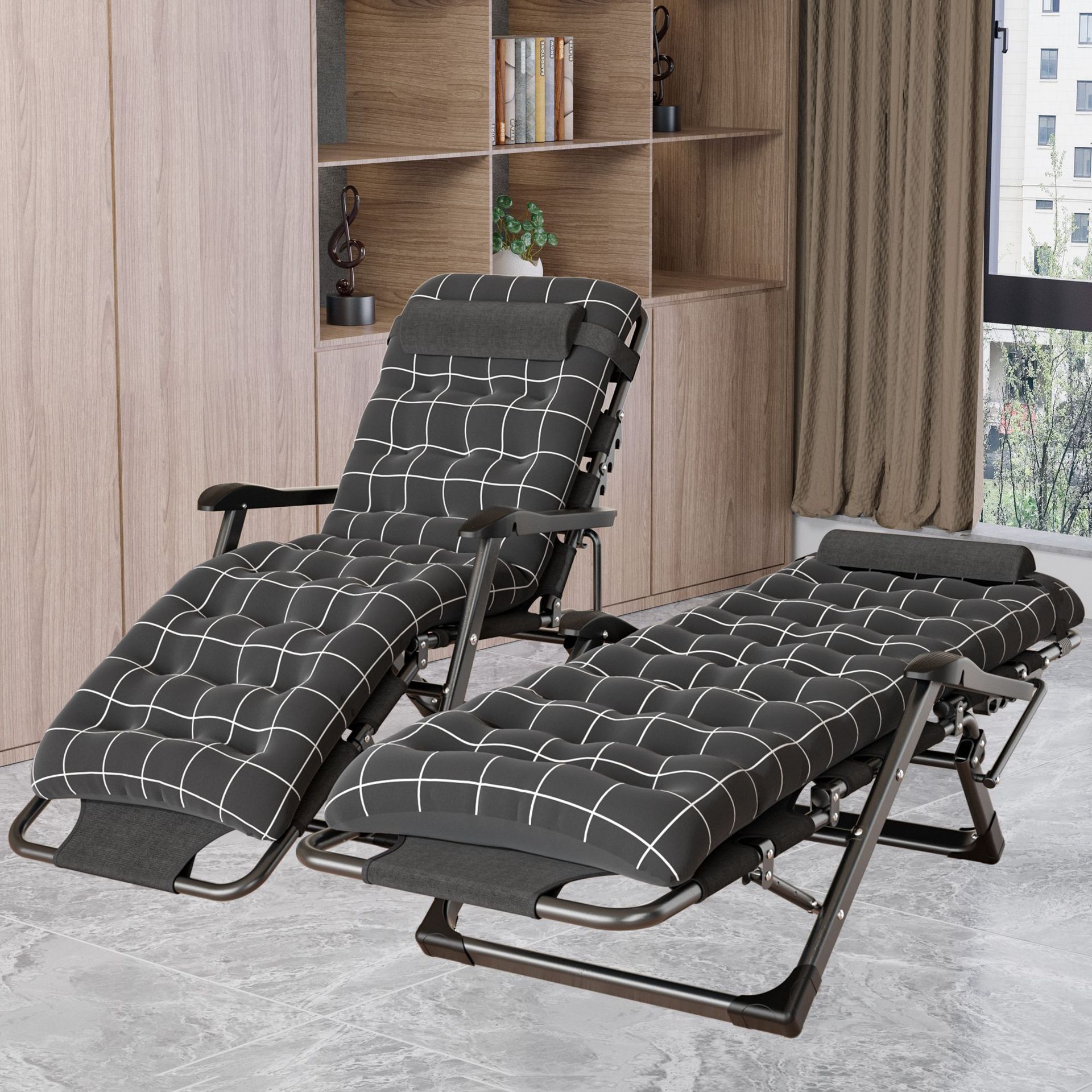 躺椅折叠午休懒人沙发阳台家用休闲靠背沙滩办公室午睡床夏天椅子