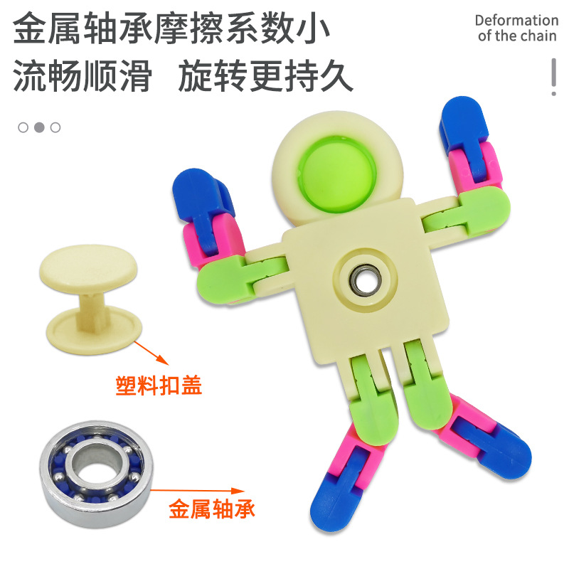 Spaceman Chain Gyro Children's Mecha Toy Mechanical Deformation Rotating Robot Decompression Supply Wholesale