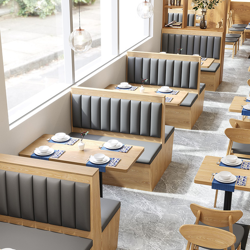 主题餐厅火锅店饭店半圆卡座餐吧烤肉店靠墙卡座沙发桌椅组合定制