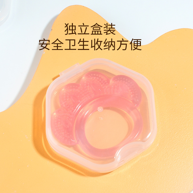 Customized Infant Teether Silicone Molar Food Grade Pacifier Teether Toys Dustproof Box Maternal and Child Supplies