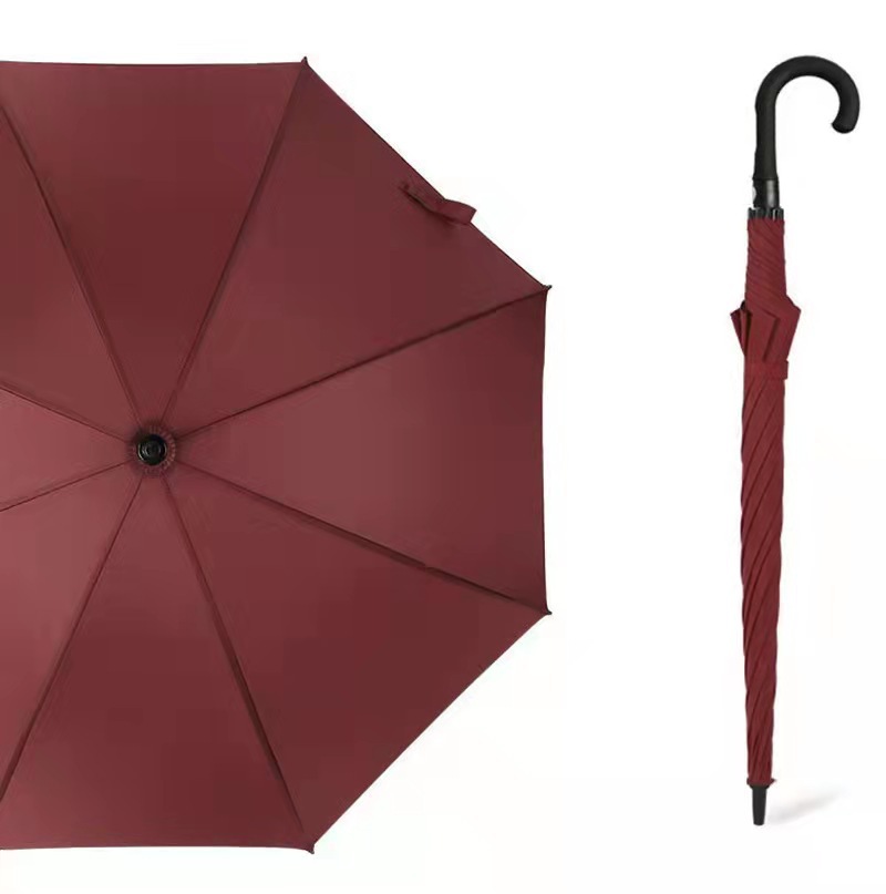 75cm Golf Umbrella Fiber Automatic Umbrella Long Handle Umbrella Bent Handlebar Straight Rod Pongee PG Cloth Sunny Umbrella Factory Direct Sales