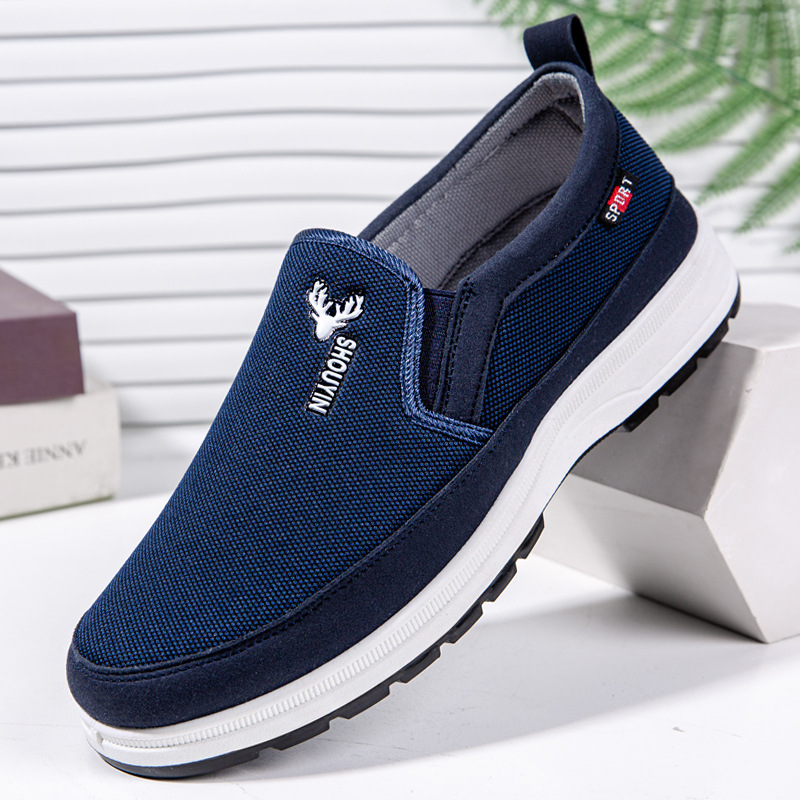 Old Beijing Cloth Shoes Men's Spring New Low-Top Canvas Shoes Soft Bottom Non-Slip Casual Pumps Daddy's Shoes for Middle-Aged and Elderly People