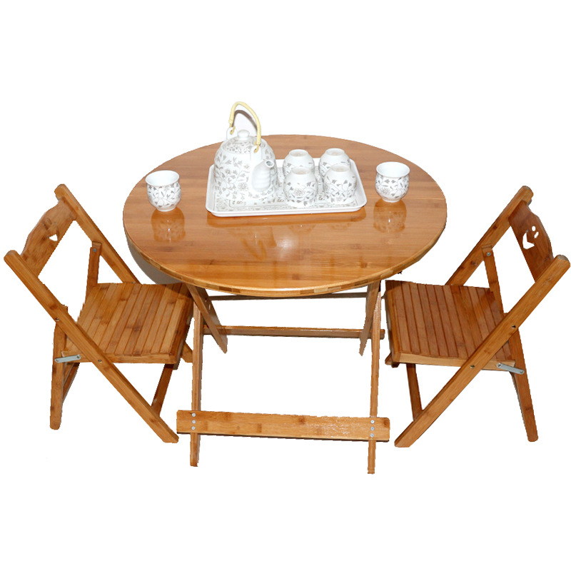 楠竹折叠圆桌子简易小餐桌饭桌圆形桌便携人实木桌家用可折-阿里巴巴