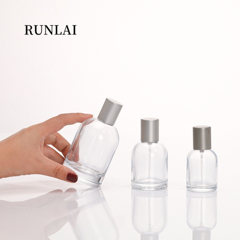 现货高档复古矮胖实验室玻璃香水分装瓶裸瓶30ml perfume bottle