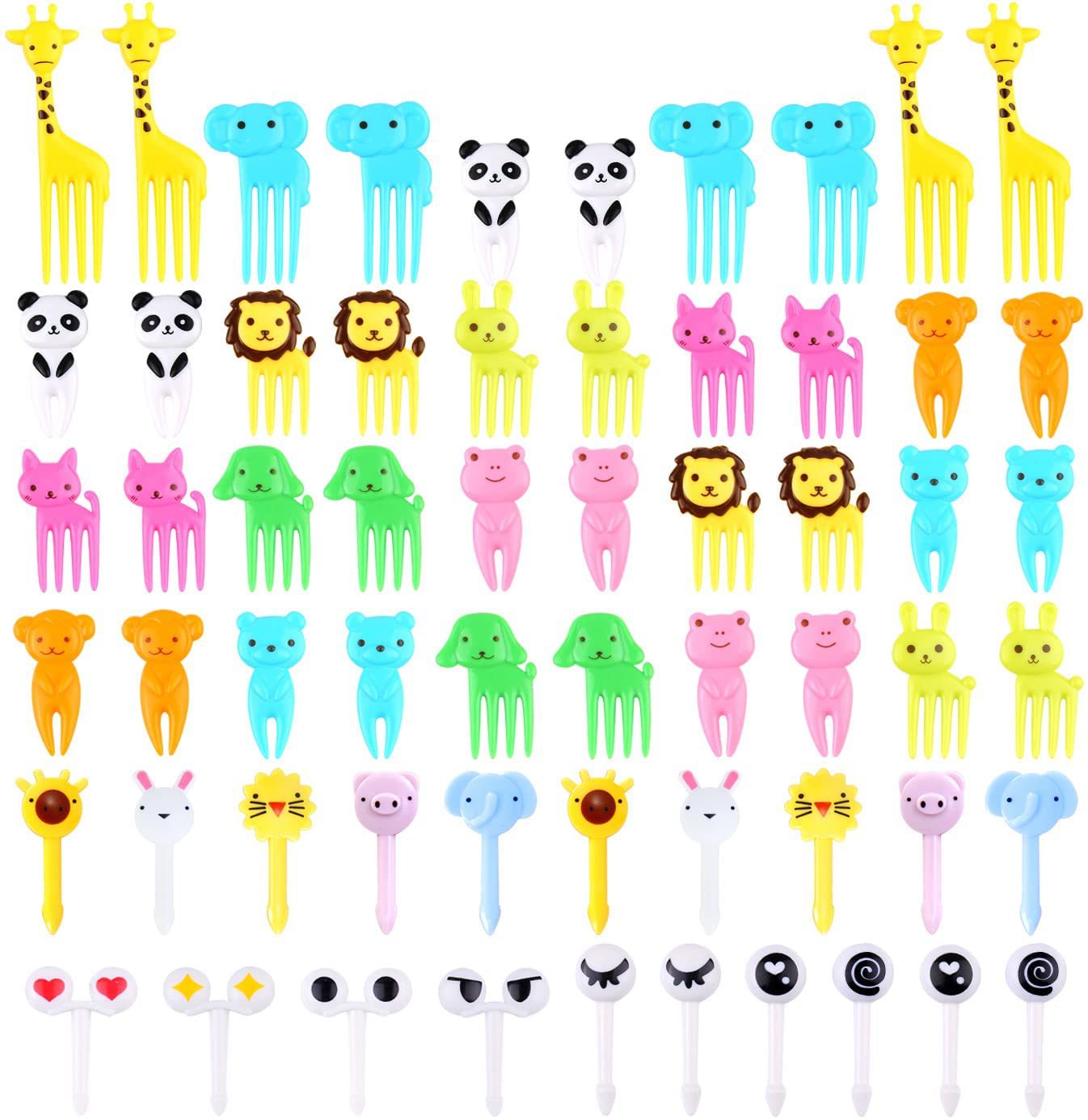 Home Cartoon Fruit Fork Creative Children's Animal Cute Plastic Fruit Fork Set Convenient Fork