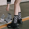 Explosive money Chessboard grid Medium hose Autumn and winter men and women Cotton socks black and white colour lattice ins solar system Europe and America Explosive money Chessboard grid Medium hose Autumn and winter men and women Cotton socks black and white colour lattice ins solar system Europe and America