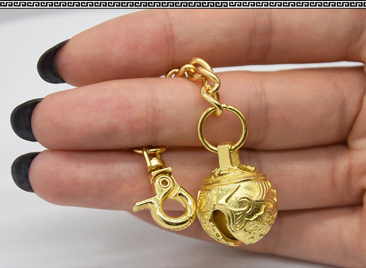 赠尔只金铃国风镂空雕花铃铛手机挂饰钥匙扣吊坠一步一响一步一想